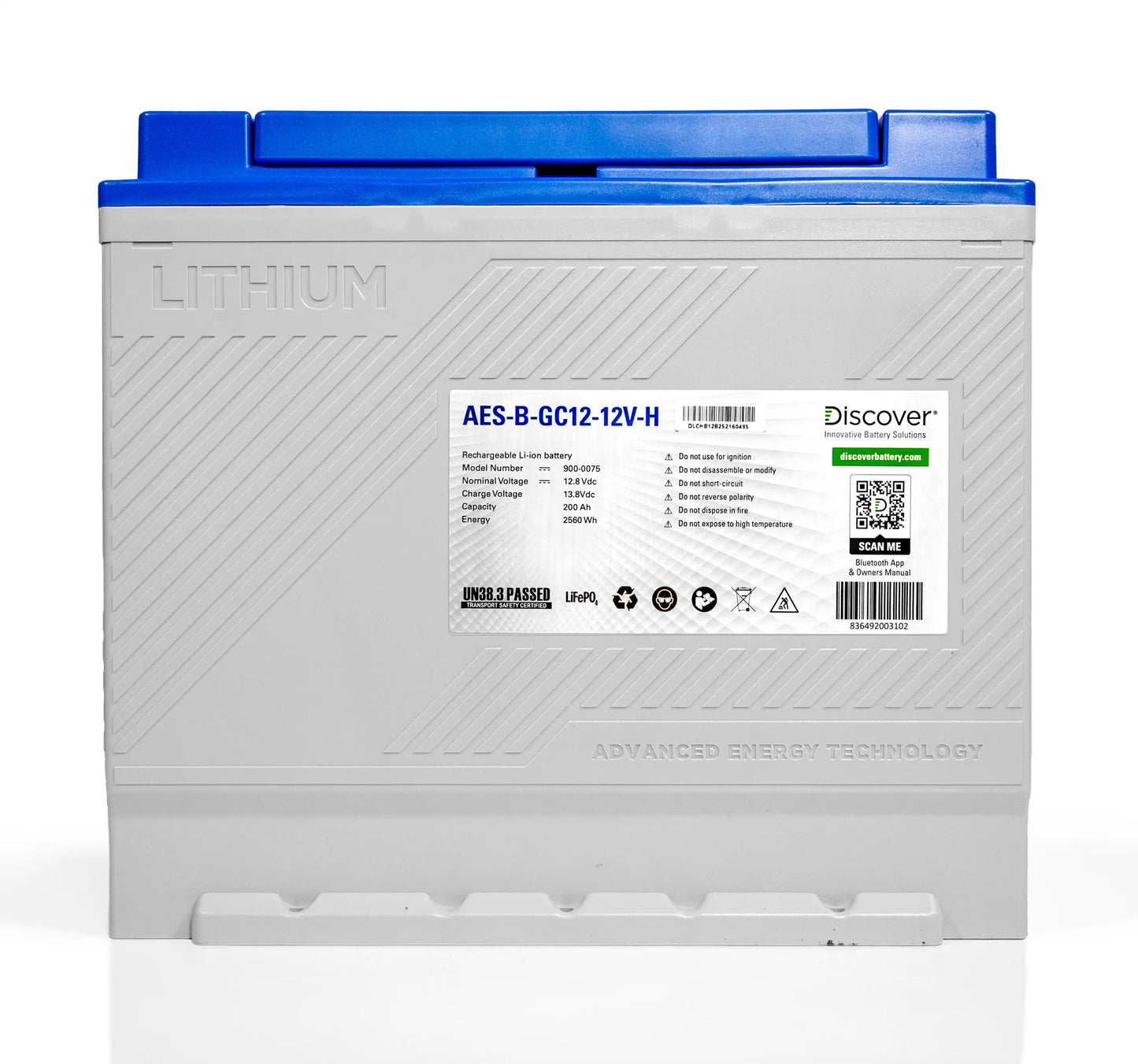 Discover 12V Lithium Blue 200Ah Battery with Heat