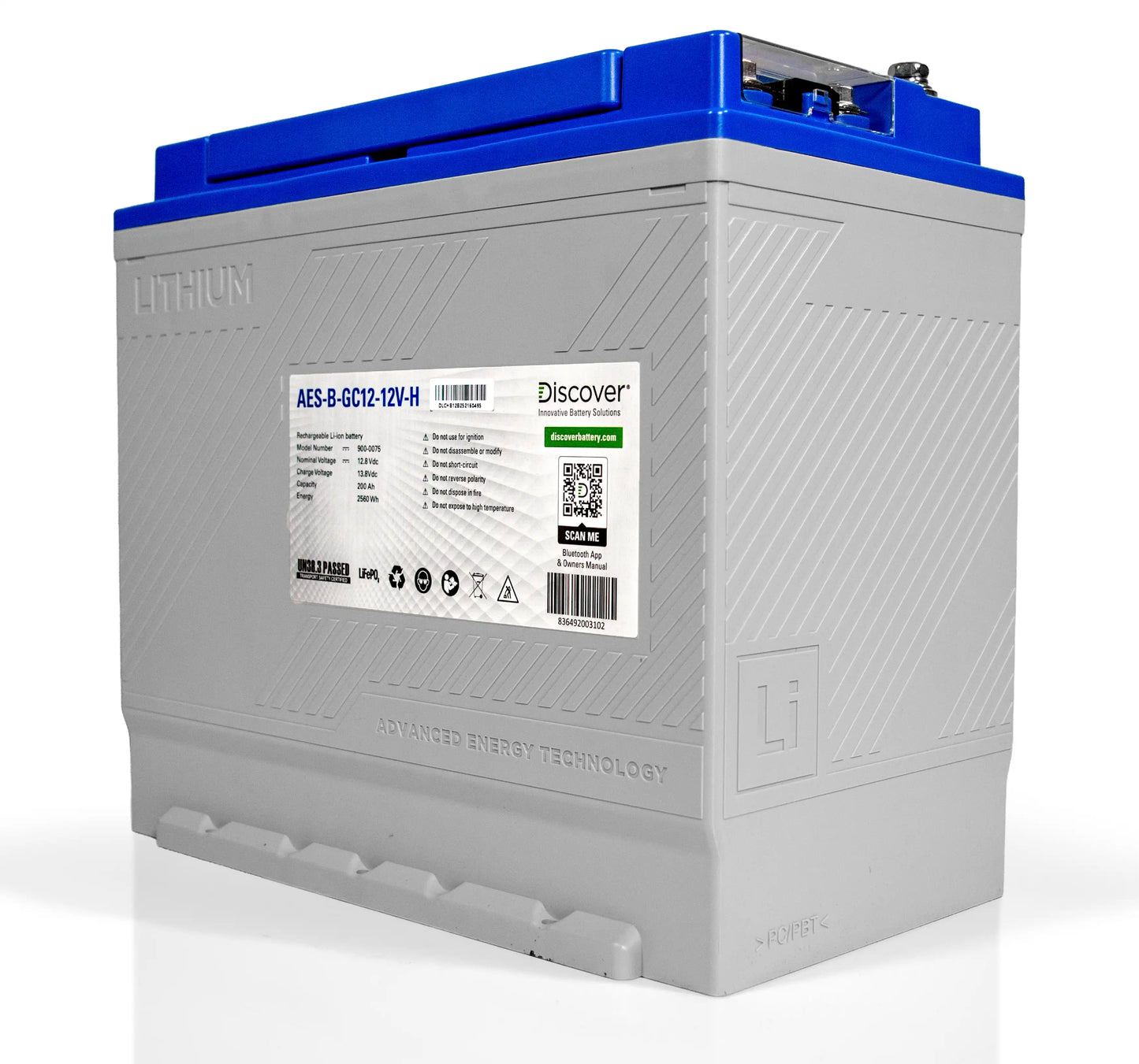 Discover 12V Lithium Blue 200Ah Battery with Heat