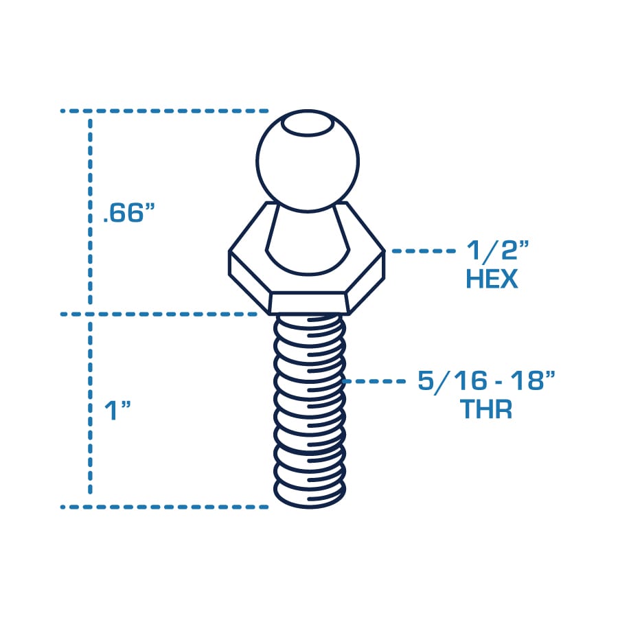 Diagram-HS-109-Hibshman-Machine-Products-Ball-Stud-70BS-HS-109-10mm-Length-1.6-Shank-1-Thread-5/16