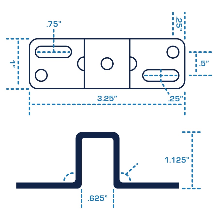 Diagram-Future-Sales-LB-175-Hibshman-Machine-Products-Top-Hat-Bracket-with-Ball-Stud-Height-1.63-holes