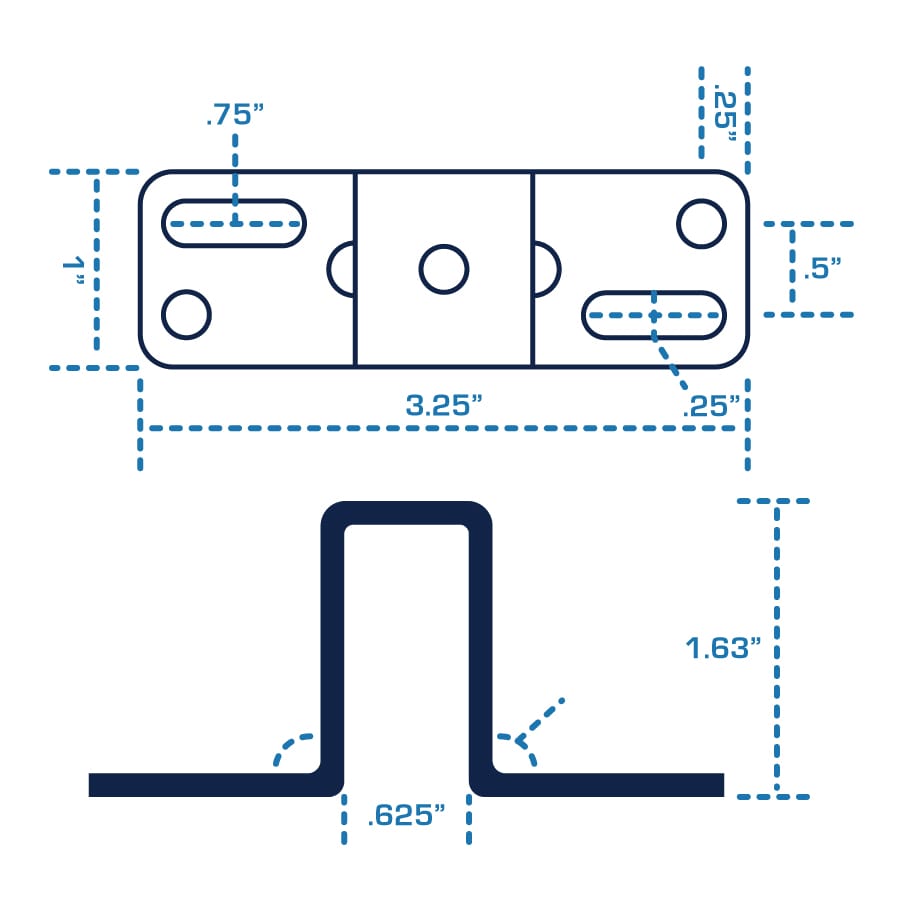 Diagram-Future-Sales-LB-176-Hibshman-Machine-Products-Top-Hat-Bracket-with-Ball-Stud-Height-1.95-holes