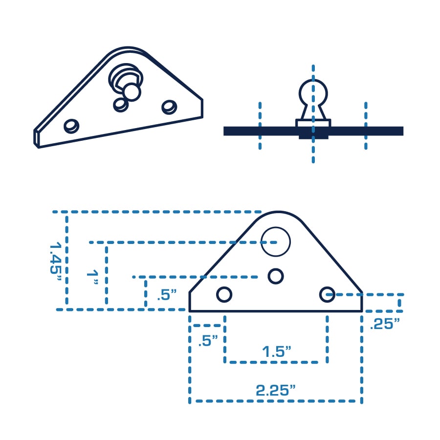Diagram-SB-120-Hibshman-Machine-Products-Bracket-Flat-Length-2.25-Height-1.45-3-hole