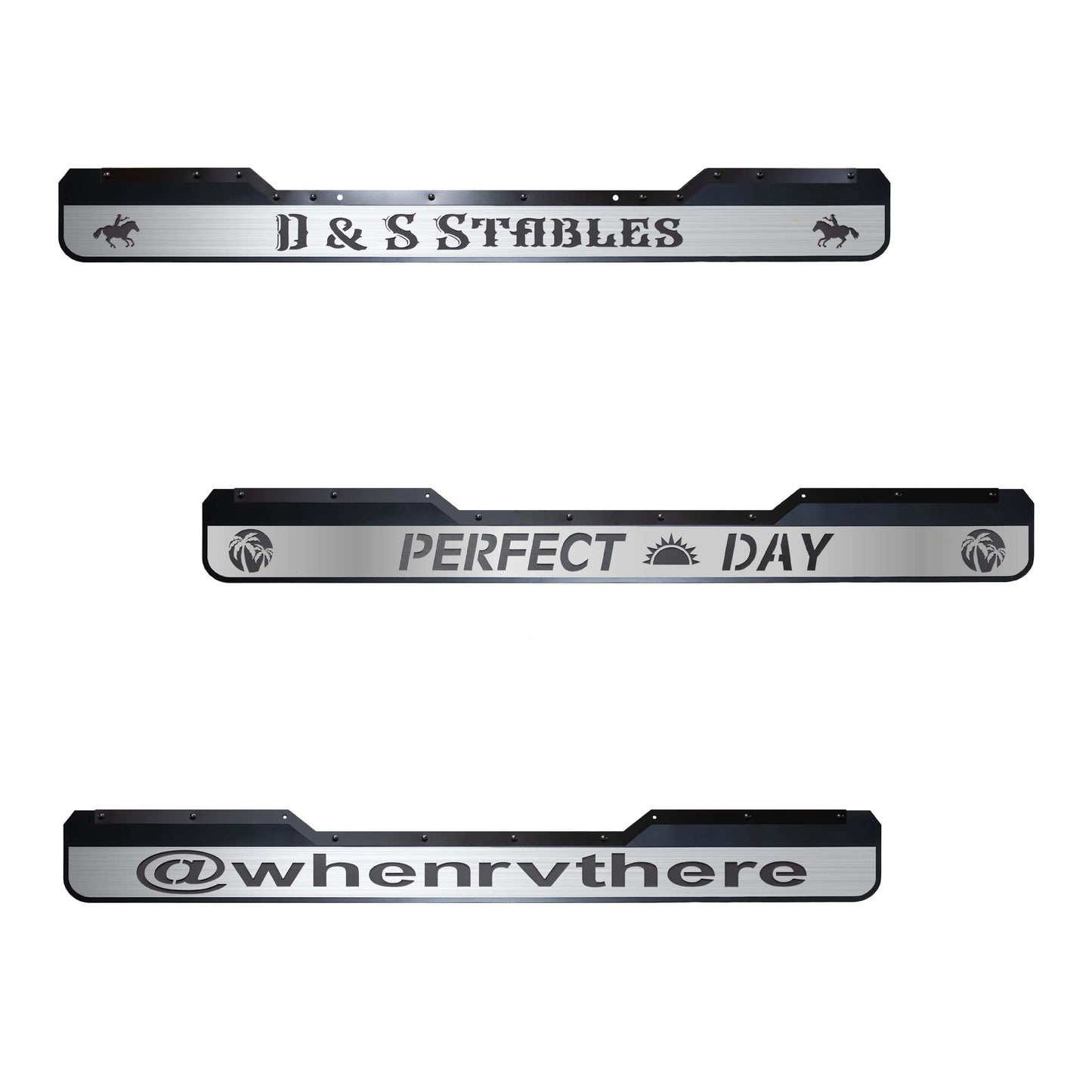 Future-Sales-Build-your-own-custom-Rock-Guard-rubber-size-face-plate-finish-symbol-font-text-Mirror-Finish-Brushed-Top-Bars-Backer-Plate-MFR-CUSTOM