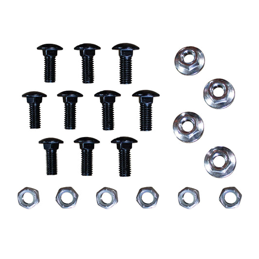 Future-Sales-Top-Bar-Bolt-Kit-FS-TBBK-10-SS-black-coate-threaded-bolts-nuts-with-nylon-inserts-flange-nuts-8-Bolt-10-Bolt-mudflap-rock-guard-oem-replacement